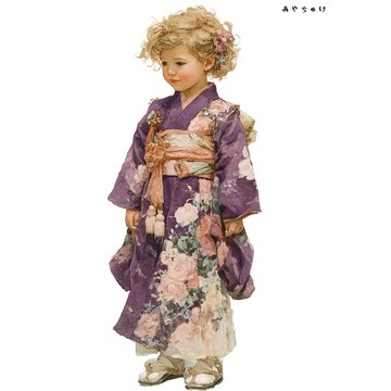 【12月新品4】07-114-0117 人物貼紙 和服復古