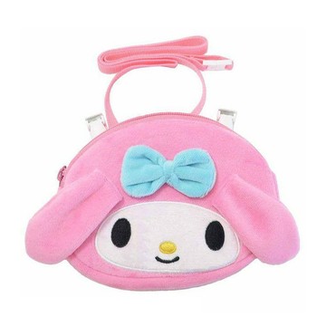 MY MELODY 美樂蒂 絨毛造型斜背包 立體款  美樂蒂 粉色  15.5 x 11.5 x 2cm