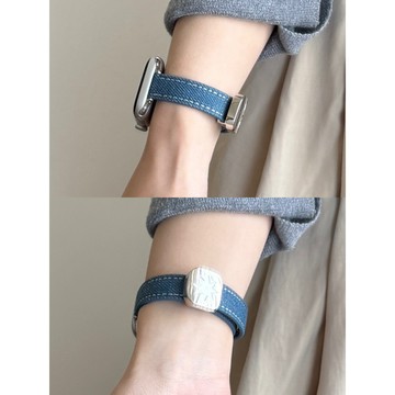 《台灣出貨》適用 APPLE WATCH 牛仔錶帶 星星折疊扣錶帶 SE3 S11 S10 46mm 45mm 女士錶帶