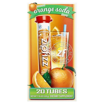 Zipfizz, 能量混合飲品，橙子汽水味，20 管，每管 0.39 盎司（11 克）