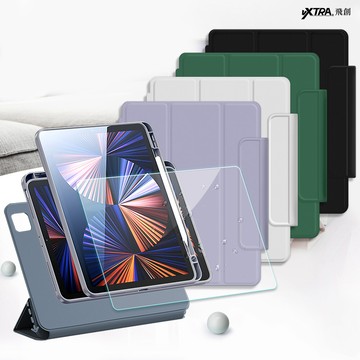 1+1超值組720度翻轉磁吸分離2022 ipad pro 12.9吋 第6代 立架皮套+玻璃貼