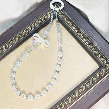 串珠訂製禮物—白金數字—串珠手機鍊—訂製專用