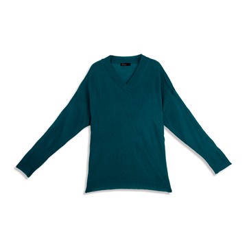 V領造型微透設計海馬毛針織上衣 四色售