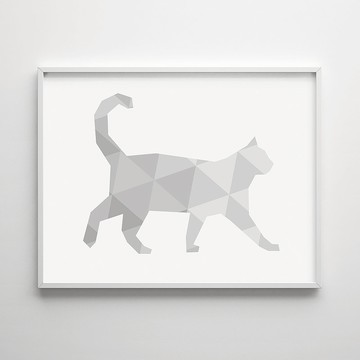 Geometric cat #6 畫 佈置 擺飾 臥室 浴室 餐廳 咖啡廳