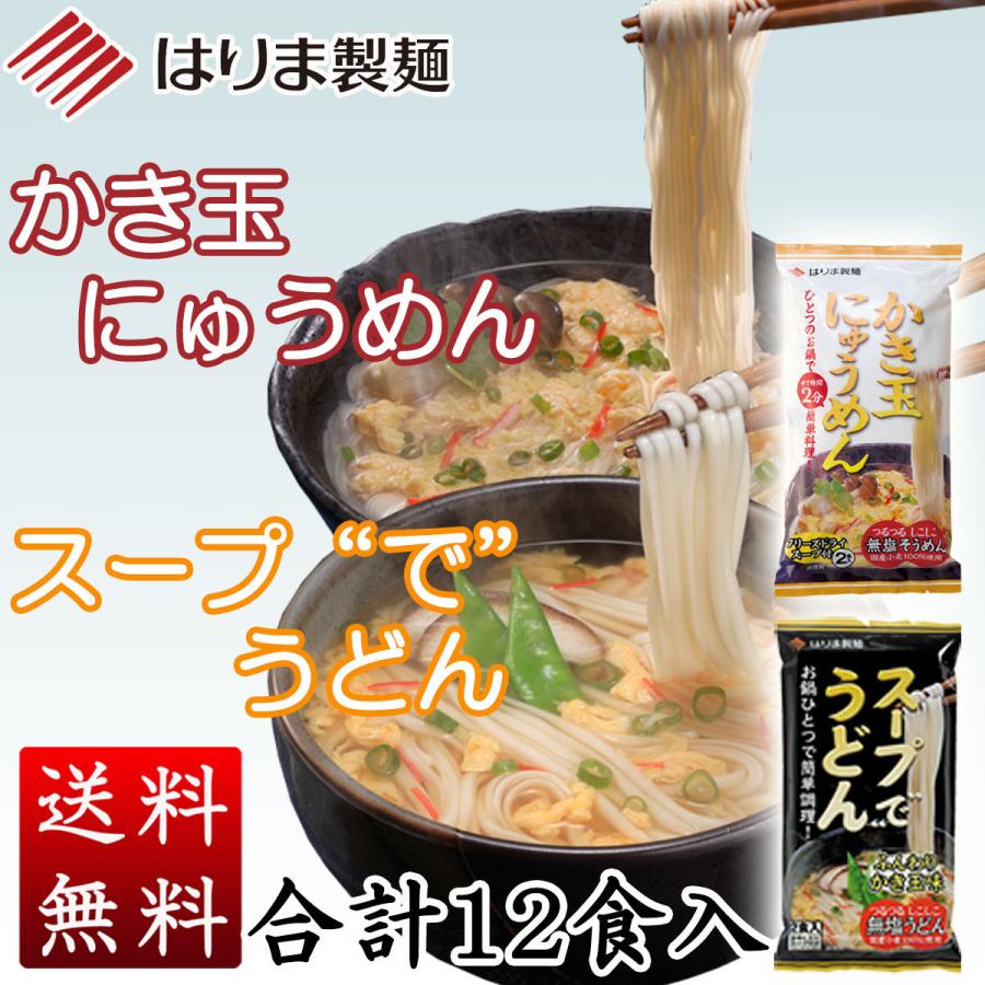 スープ”で”うどん＆かき玉にゅうめん　各３袋（１２食）入 [のし・包装対象外]