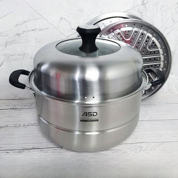 愛仕達蒸鍋湯鍋多用鍋多層鍋雙層兩層加厚復底304不銹鋼26/28CM