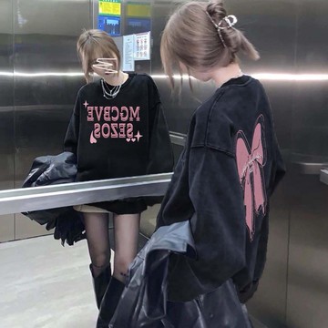 CHAOO 純棉 衛衣 大學t 長袖上衣 秋冬上衣 圓領衛衣 美式復古上衣 oversize 原宿風上衣 復古上衣 衣服