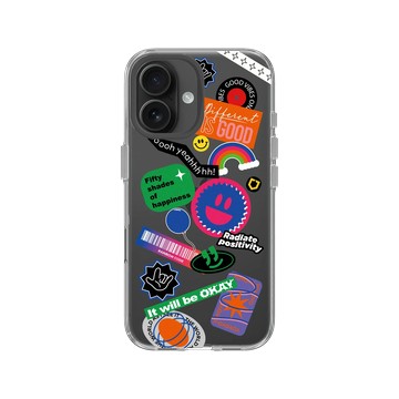 iPhone 16 Clear Case（相機按鈕） 透明 - Positive Vibes / 正好能量 - 就是不一樣