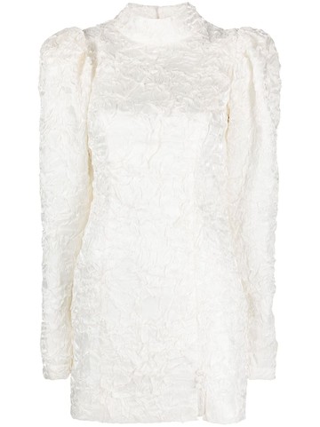 ROTATE BIRGER CHRISTENSEN - bow-detail mini dress - women - Polyester/Polyester/Recycled Polyester/Spandex/Elastane - 34 - Neutrals