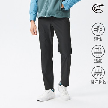 ADISI 男彈性快乾休閒長褲AP2291002｜極致黑