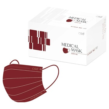 CSD 中衛 成人平面醫療口罩  櫻桃紅  1盒  50片
