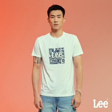 Lee LOGO印刷短袖T恤 男 白色 LB402007K14