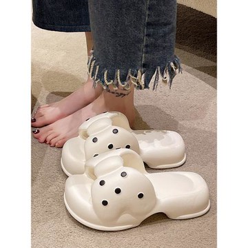 拖鞋女夏季2026新款室內防滑厚底eva增高百搭蝴蝶結外穿涼拖鞋ins