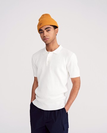 Noah Noah x Baracuta Mesh Knit Polo Sweater Natural / XS