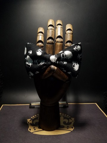 黑色骷髏頭領結領花復古搖滾蝴蝶結