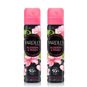 YARDLEY 雅麗 櫻花&白桃身體噴霧(75ml)X2入