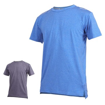 HODARLA 男速效剪接短袖圓領T恤-台灣製 慢跑 吸濕排汗 運動 3171802 麻花藍