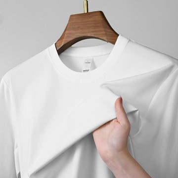 【新款熱賣】205G新氧棉凈版長袖t恤衫休閑百搭經典圓領純色簡約打底男士上衣t