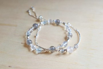 藍光系列|拉長石|雙鏈手鏈|柔和性情|提升魅力|增強自信|改善焦慮