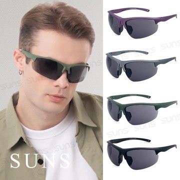 【SUNS】MIT大框包覆式運動太陽眼鏡 抗UV 彈性鏡框 可綁防滑繩 抗UV400 S827