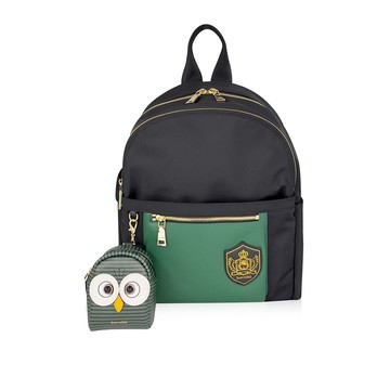 BORSALINI 徽章子母後背包 黑