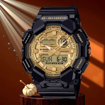CASIO 卡西歐 G-SHOCK 經典黑金 10年電力雙顯手錶 學生錶 夏日煥新提案 送禮推薦 GA-010GGB-1A9