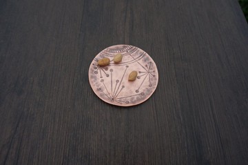 溪山手作 手工紫銅盤 小銅碟 甜品碟 餐用具 銅豆皿 置物盤 飾品