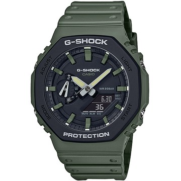 CASIO G-SHOCK 街頭軍事碳纖維計時錶/綠/GA-2110SU-3A