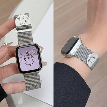 適用於 Apple watch 11 10 9 8 7 貓咪米蘭磁吸錶帶  情侶款錶帶 42 44 46 49mm腕帶