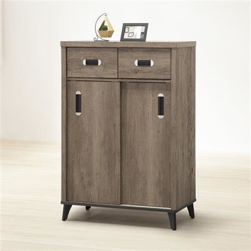 MUNA 莫可灰橡色2.7尺推門鞋櫃