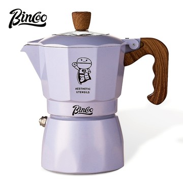 BINCOO 雙閥摩卡壺 家用小型意式濃縮咖啡機 便攜咖啡壺套裝 咖啡器具 2人份