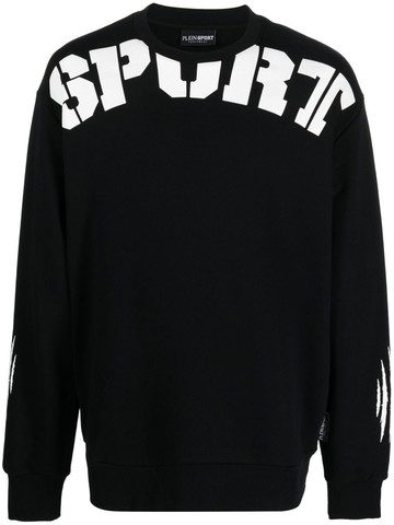 Plein Sport - logo-print crew-neck sweatshirt - men - Cotton - M - Black