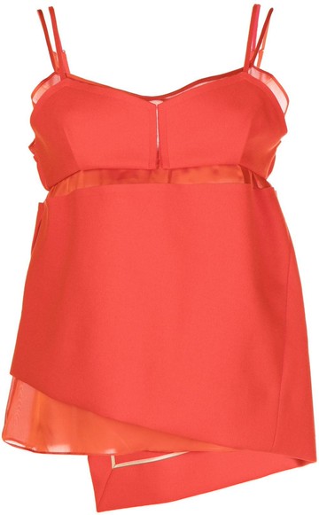 sacai - layered wool vest top - women - Wool/Polyester - 2