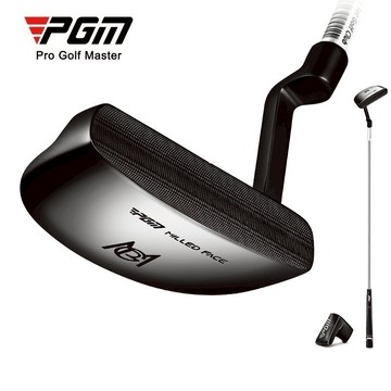 PGM MO EYES 亮黑色高爾夫推桿男士右手專業球桿,帶瞄準線設計