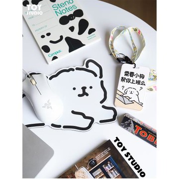 ins卡通線條小狗鼠標墊女生可愛萌韓國正版IP聯名學生硅膠鼠標墊