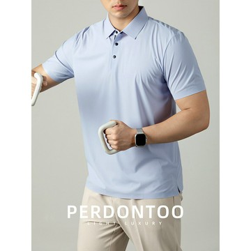 冷感速干科技！速干夏季吸濕排汗！自帶冰觸涼感凈色短袖POLO衫男