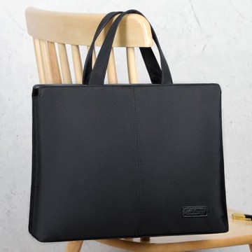 新款手提公文包電腦包商務A4文件包員工大容量會議包尼龍橫款男包