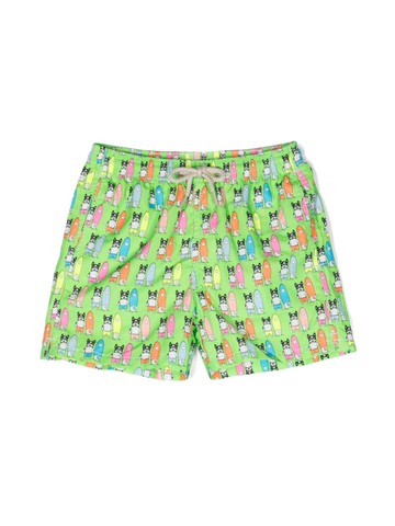 MC2 Saint Barth Kids - Jean Lightning swim shorts - kids - Polyamide/Recycled Polyester/Elastane - 8 - Green