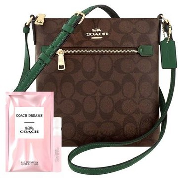 常春藤綠色大C斜背包+品牌隨身小香