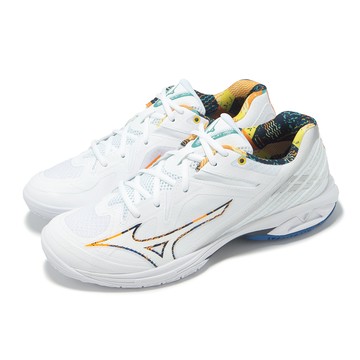 [ACS] Mizuno 羽球鞋 Wave Claw 3 寬楦 男鞋 女鞋 白 橘 止滑 室內運動 羽排鞋 美津濃 71GA2443-33