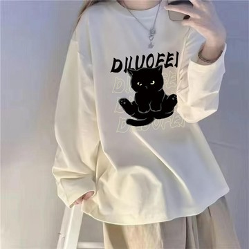 免運 女裝 韓系 純棉長袖 寬鬆大學t長袖 oversize 中大尺碼 長t shirt 薄長袖 t恤女 日系2198