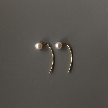 K14GF 珍珠線形耳環