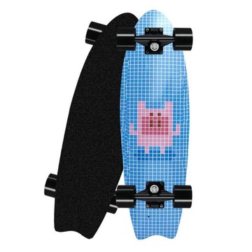 【哆哆購】魚板單翹刷街板魚尾滑板楓木大魚板陸地衝浪板單翹板skateboard