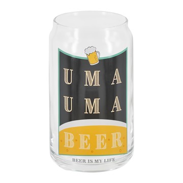 SUNART umauma beer san3882-2 日本製造罐形玻璃啤酒杯 獨特設計 享受暢飲樂趣  1入  透明