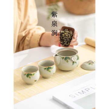 JOJO'S L. PD.紫泉澗.釉下彩純手繪桂花功夫茶具一壺二杯 | 金盞