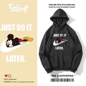 卡通聯名連帽衛衣男女春秋款潮ins春季加絨寬松百搭潮牌情侶裝