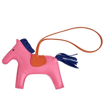Hermes 愛馬仕RODEO MM小羊皮手工馬兒吊飾(中/粉/深藍)_廠商直送