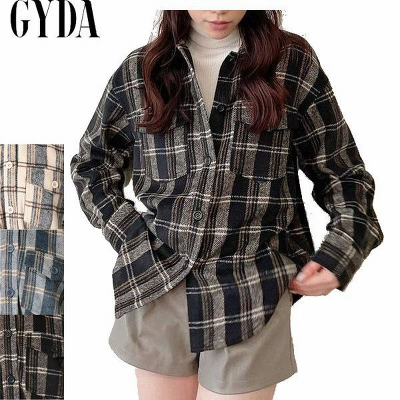 ジェイダ GYDA raised fabricチェックシャツ 羽織り チェック