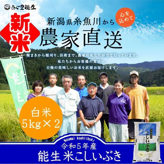 新米 令和5年産 米 お米 10kg こしいぶき 5kg×2 白米 新潟 送料無料