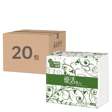 LIVI 優活 抽取式擦手紙 原生紙漿環保擦手紙 x 20包  200張